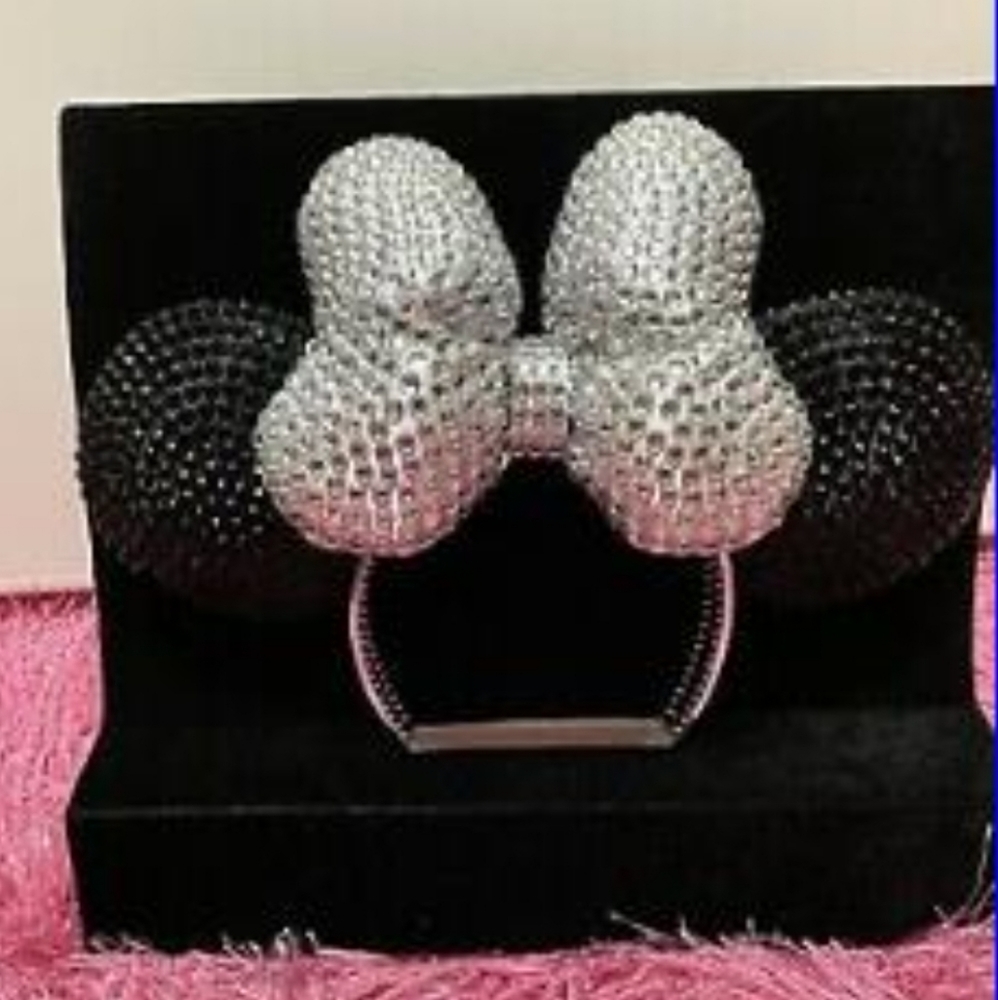 DISNEY 60TH ANNIVERSARY MINNIE MOUSE EARS SWAROVSKI ARRIBAS CRYSTAL HEADBAND LE